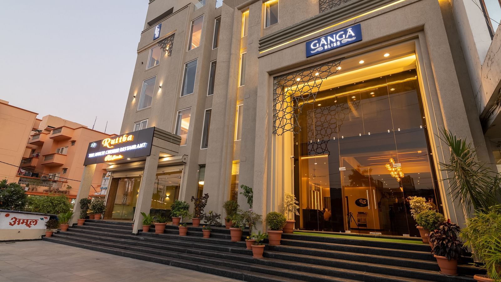 A facade image of DLS Ganga Bliss, Haridwar taken from the right angle